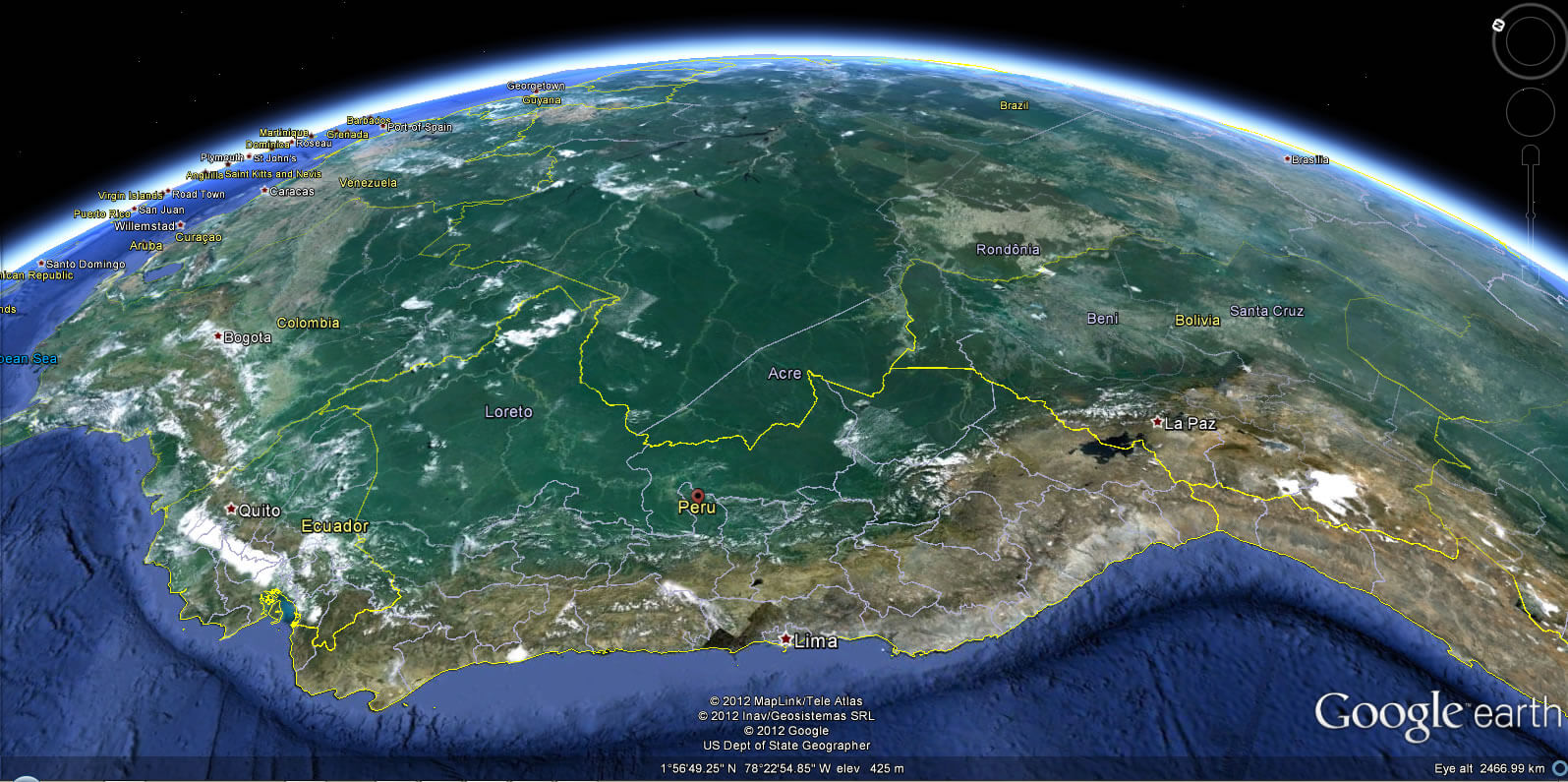 Peru Erde Map